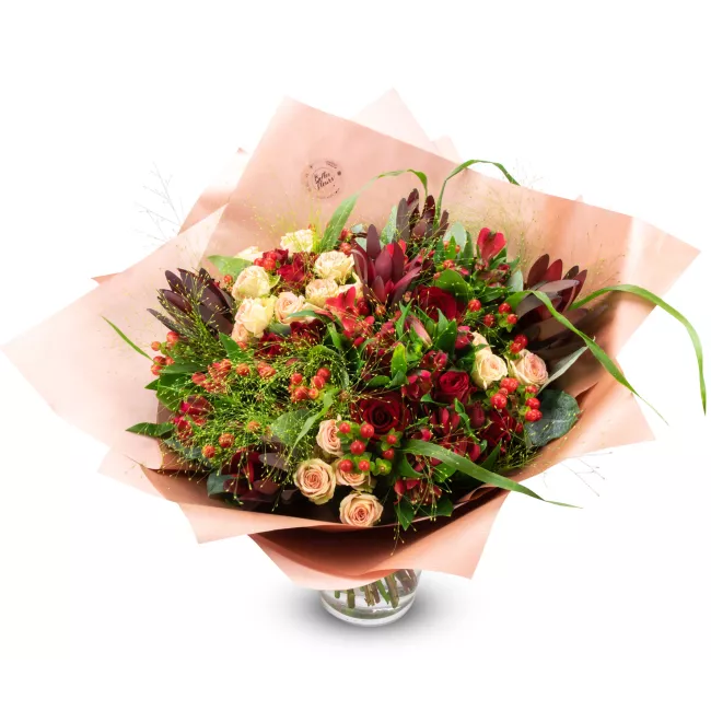 Kytice v červených tónech